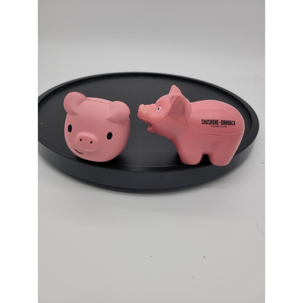 Lot Of 2 Pig Advertising Stress Balls Freckle & Shoshone Bahhock